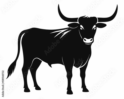 Longhorn Bull silhouette,Longhorn Bull vector icon,Longhorn Bull illustration