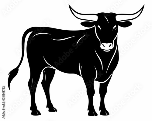 Longhorn Bull silhouette,Longhorn Bull vector icon,Longhorn Bull illustration