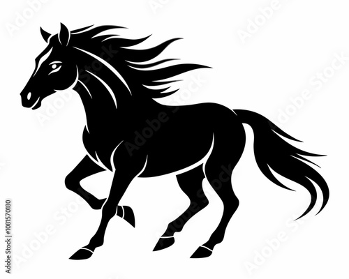 Mustang Horse silhouette,Mustang Horse vector illustration