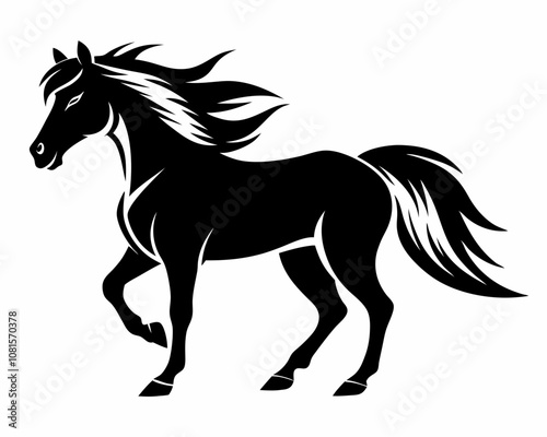 Mustang Horse silhouette,Mustang Horse vector illustration