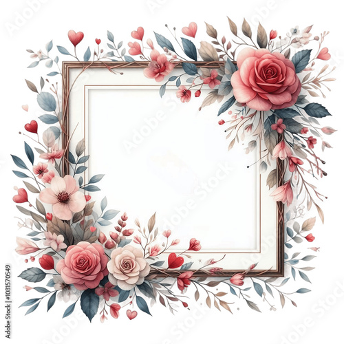 frame with roses