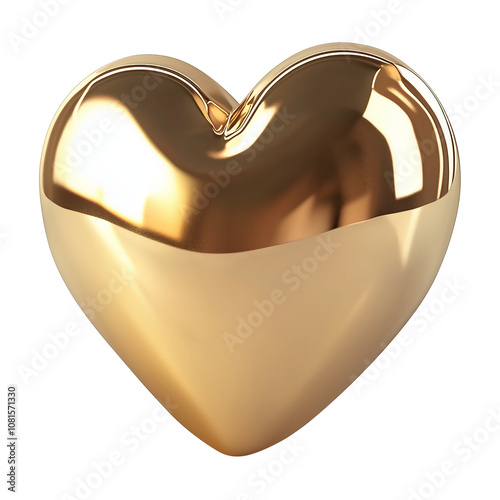 golden heart isolated on white