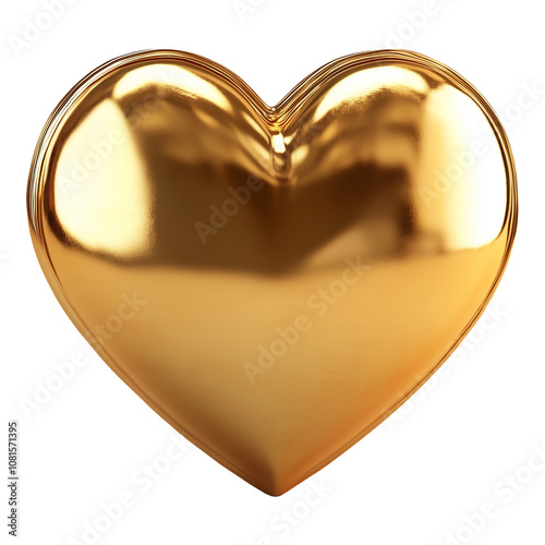 golden heart isolated