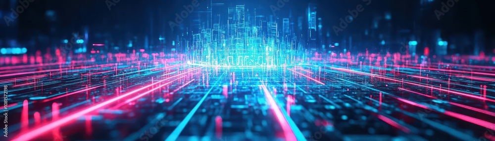 Holographic conqueror, shattered cityscape, neonlaced digital throne, dark ambiance Holographic conqueror, shattered cityscape, neonlaced digital throne, dark ambiance