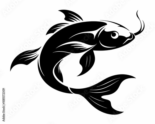 Koi Fish silhouette,Koi Fish vector illustration,Koi Fish icon