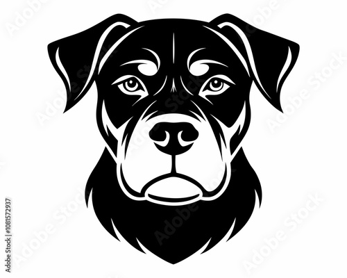 Rottweiler Dog head silhouette,Rottweiler Dog head vector,Rottweiler Dog head icon illustration