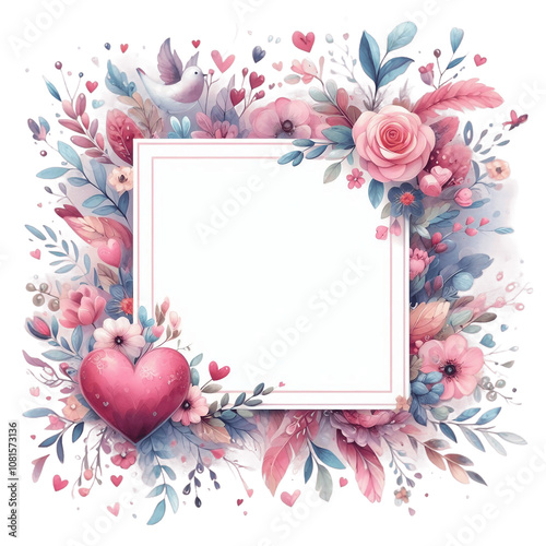 frame with flowers