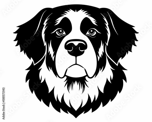 Saint Bernard Dog head silhouette,Saint Bernard Dog head vector,illustration,icon