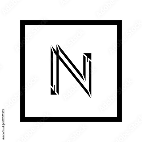 UNIQUE AND SIMPLE LETTER N LOGO TEMPLATE