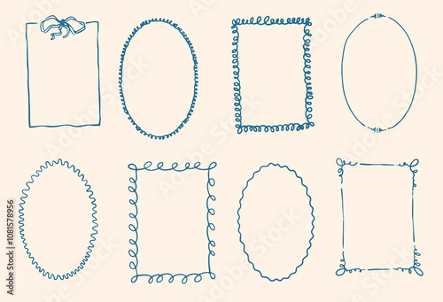 Hand Drawn Frames Border Mediterranean Vector Photo Picture Frames Borders Vintage Dolce Vita
