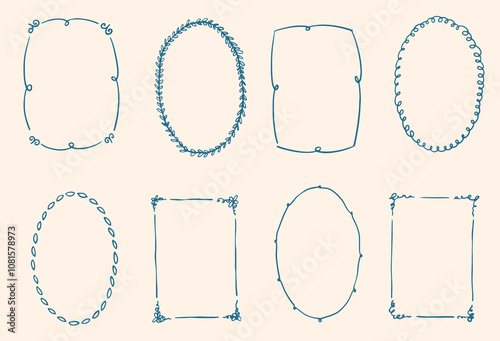 Hand Drawn Frames Border Mediterranean Vector Photo Picture Frames Borders Vintage Dolce Vita
