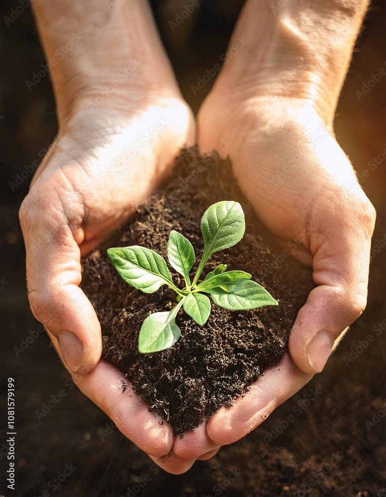 Plant in Hands. Ecology concept. Nature Background Plant in Hands. Ecology concept. Nature Background