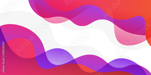 Modern purple and red geometric business banner design. Creative banner design with wave shape for template. Simple horizontal banner. Eps10