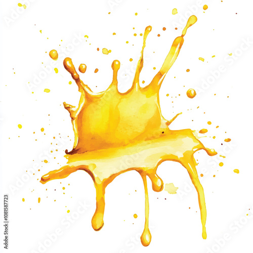 Mustard splash watercolor clipart illustration