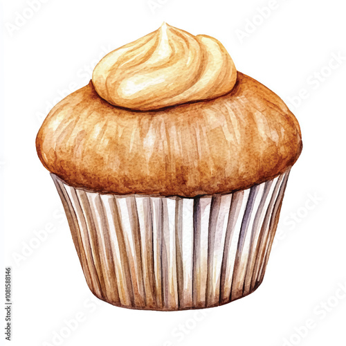 Muffin watercolor clipart illustration