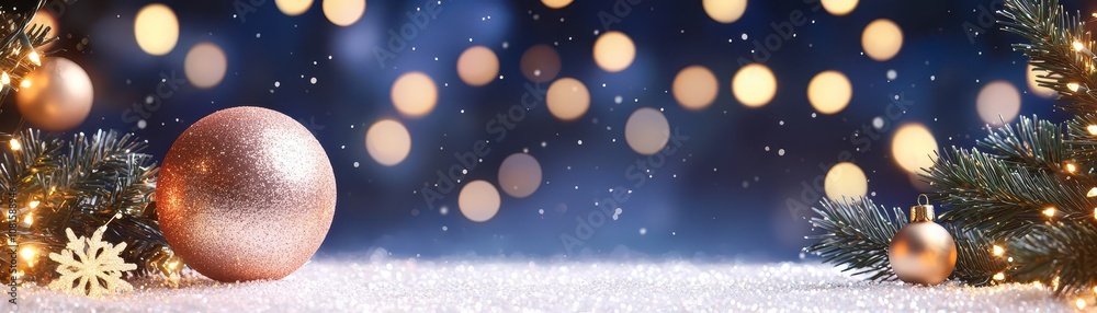 A festive scene featuring a decorative ornament, twinkling lights, and frosty accents, perfect for celebrating the holiday season. A festive scene featuring a decorative ornament, twinkling lights, and frosty accents, perfect for celebrating the holiday season.