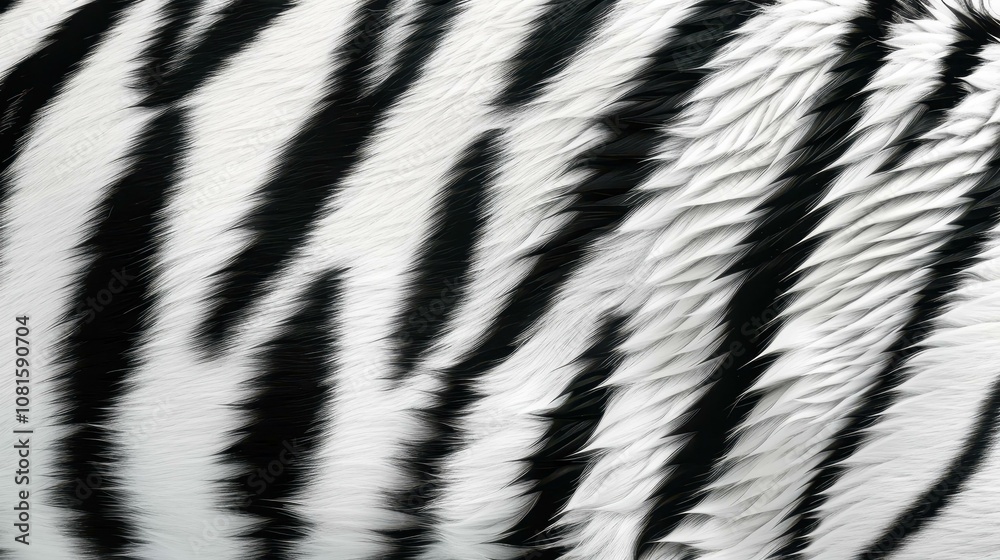 Dive into the wild with this seamless pattern featuring striking black and white Bengal tiger fur textures. Dive into the wild with this seamless pattern featuring striking black and white Bengal tiger fur textures.