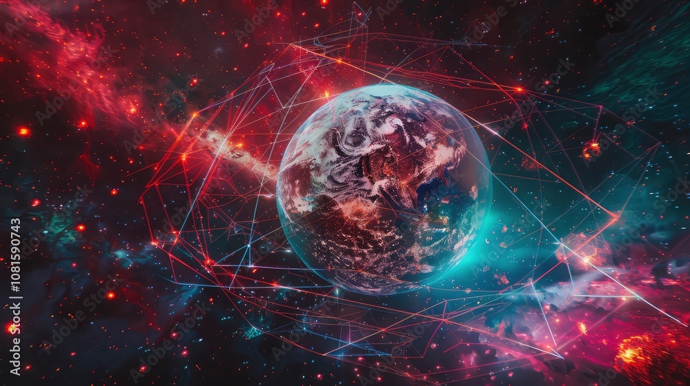 A photo of a global map with dynamic network connections, illustrating global business reach and international markets A photo of a global map with dynamic network connections, illustrating global business reach and international markets