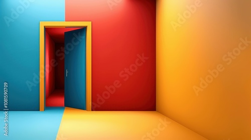 Discover vibrant studio backgrounds with rich red, blue, and yellow walls, perfect for any photography project. Enhance your space