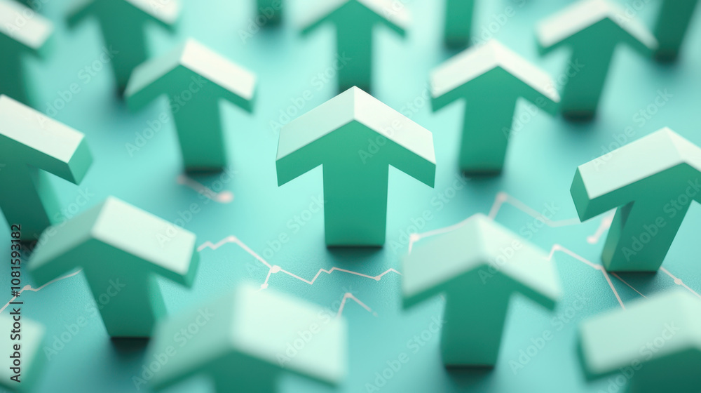 bullish projection market performance. .Upward arrows on teal background indicate bullish trends bullish projection market performance. .Upward arrows on teal background indicate bullish trends