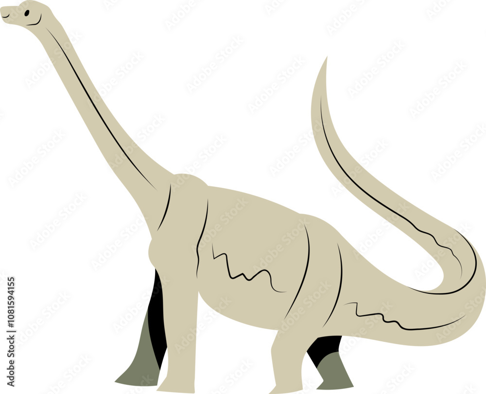 Fototapeta premium illustration of a long neck dinosaur.