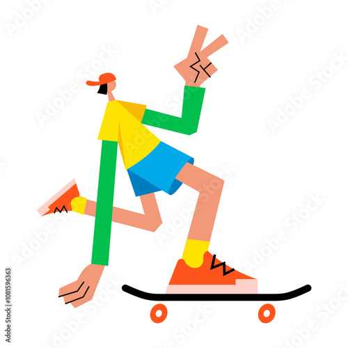 Boy riding skateboard