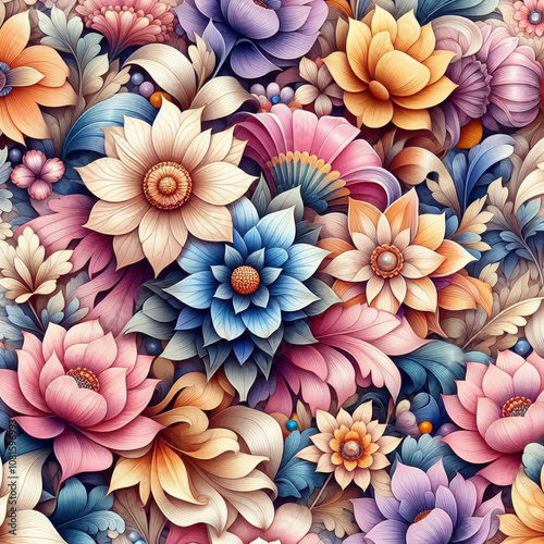 3d Flower Medley Pattern