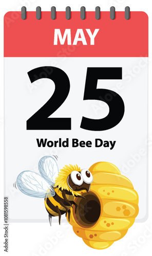 World Bee Day Calendar Illustration