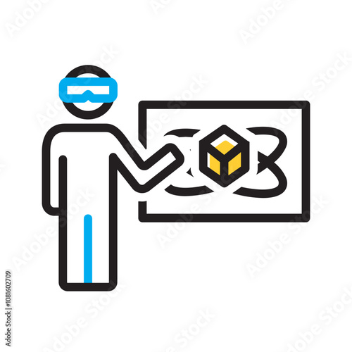 Vector multi color icon for Simulate