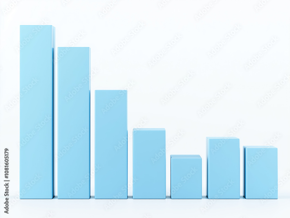 Series of blue cubes are lined up in a row Series of blue cubes are lined up in a row