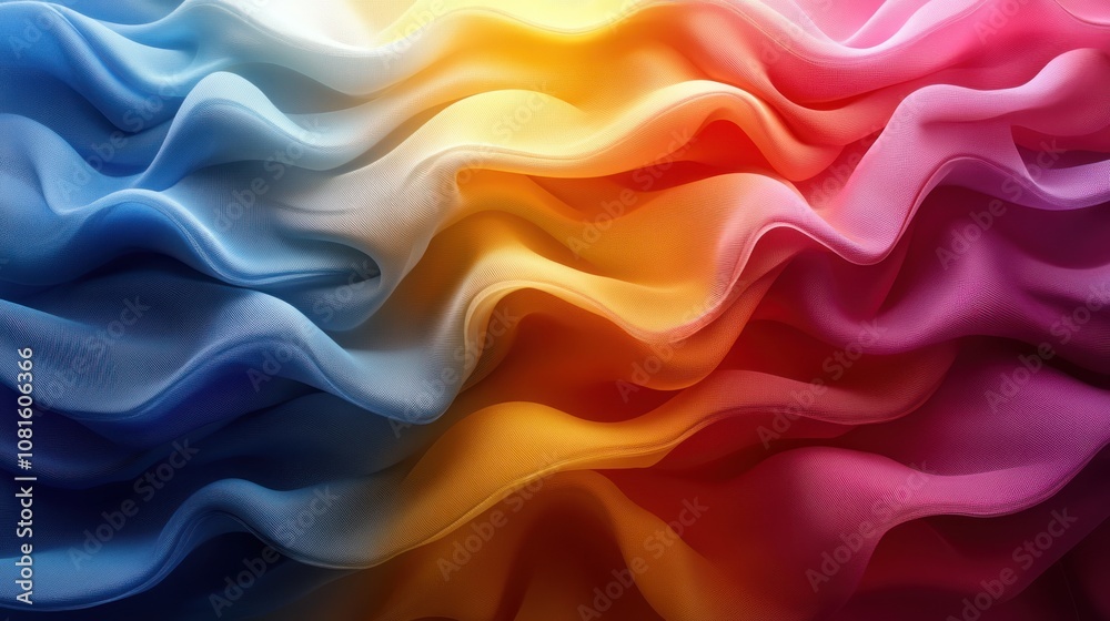 Fototapeta premium Colorful, flowing fabric creating a vibrant, textured background.