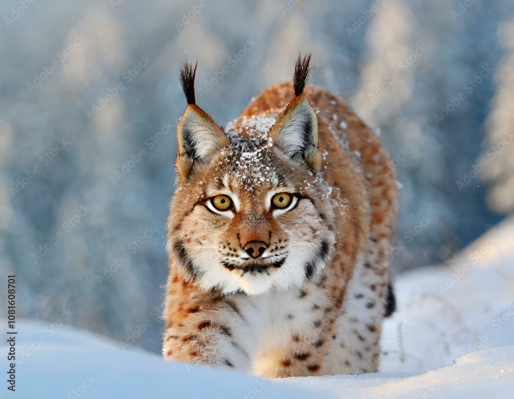 lynx in snow lynx in snow