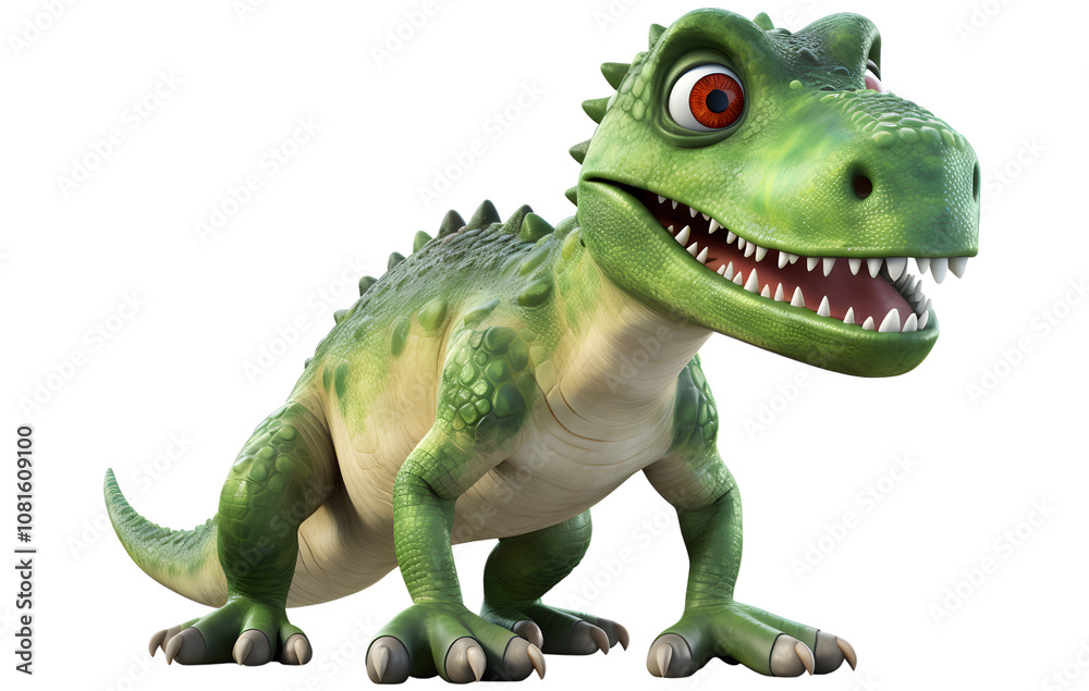 3D cartoon dinosaur with sharp teeth and ferocious jaws. 3D cartoon dinosaur with sharp teeth and ferocious jaws.