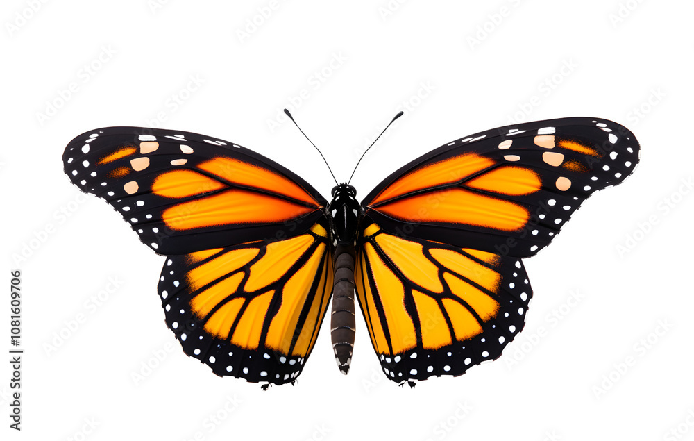 Naklejka premium Colorful butterfly with isolated pattern on white background.