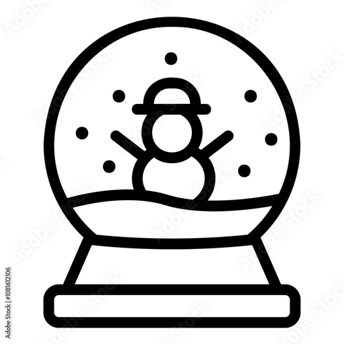 snow ball Line Icon