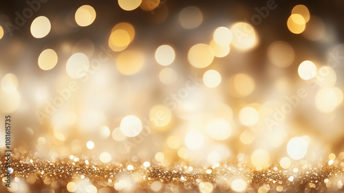 Abstract cream background with blurry festival lights and outdoor celebration bokeh