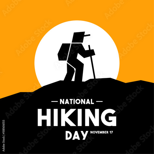 Vector Illustration of National Hiking Day. November 17.