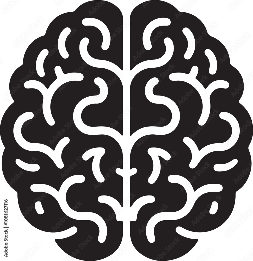 Brain icon silhouette vector art illustration Brain icon silhouette vector art illustration