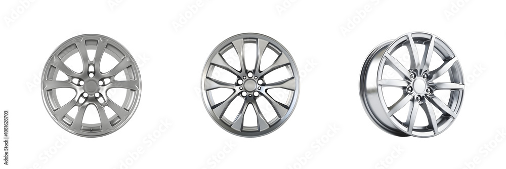 Silver Alloy Wheel Rims PNG Pack isolated on transparent background Silver Alloy Wheel Rims PNG Pack isolated on transparent background