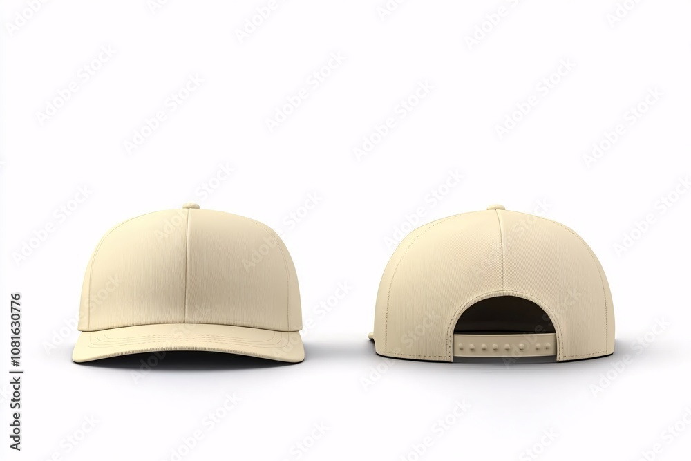 Beige Baseball Cap Mockup - Blank Design Template Beige Baseball Cap Mockup - Blank Design Template