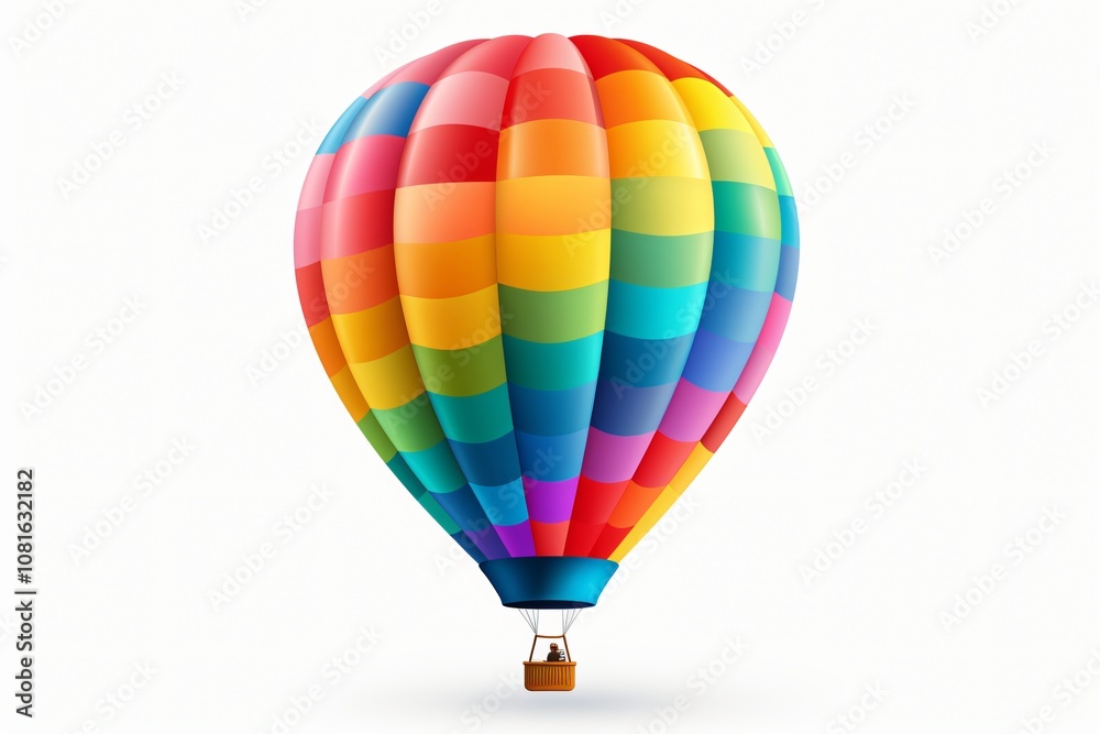Colorful Hot Air Balloon Isolated on White Background Colorful Hot Air Balloon Isolated on White Background