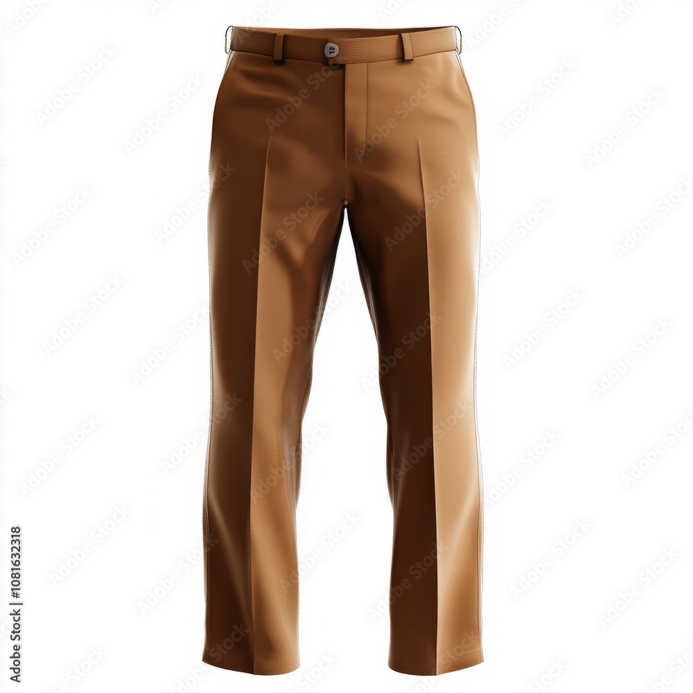 realistic high quality Brown pants mockup isolated