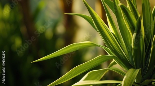 Yucca Plant - a striking and resilient succulent. The yucca showcases its unique form and vibrant green leaves, adding a touch of nature to any space. photo