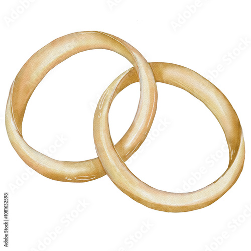 watercolor wedding ring marry illustration