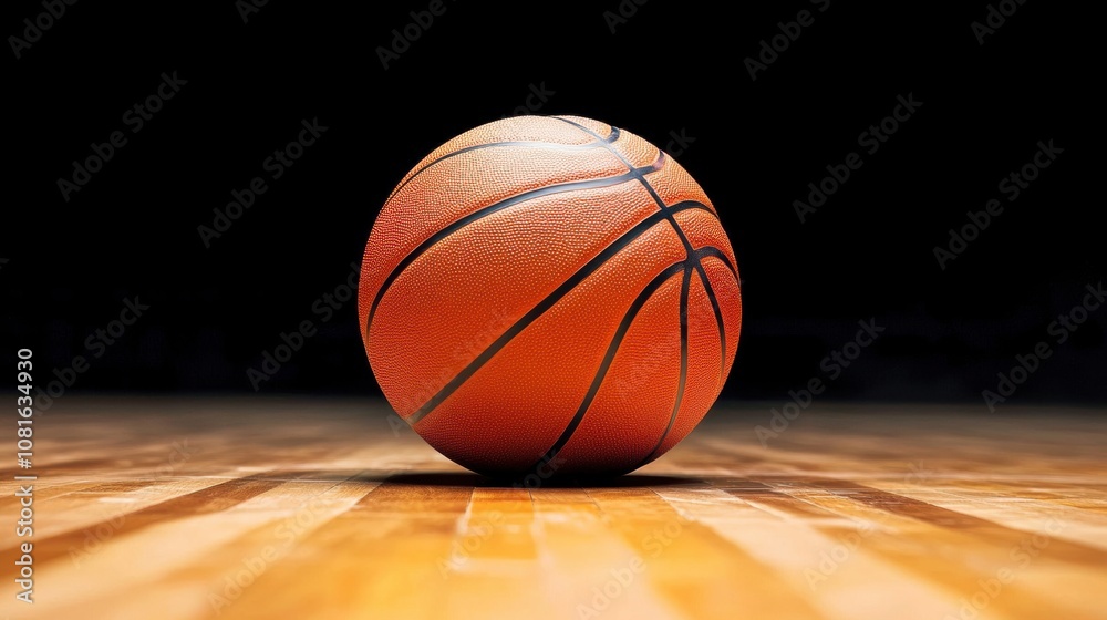 Basketball on Court. Basketball on Court.