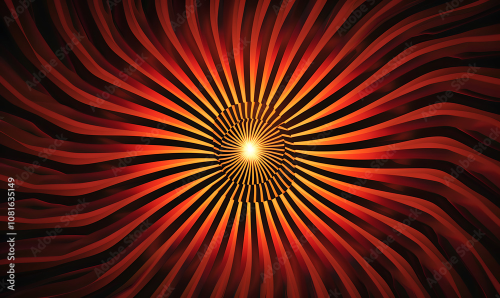 Shifting diagonal lines in blazing shades of red and orange converge toward a radiant center, evoking a sense of depth and movement Shifting diagonal lines in blazing shades of red and orange converge toward a radiant center, evoking a sense of depth and movement