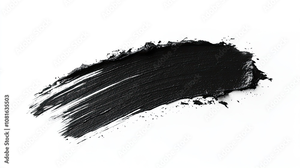 Makeup brush stroke, mascara, isolated on white background. Hand drawn texture swatch of black lashes. Makeup brush stroke, mascara, isolated on white background. Hand drawn texture swatch of black lashes.