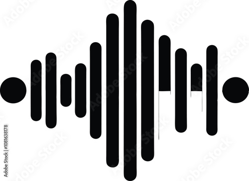 Vector sound wave icon , radio wave icon,  music sound waves black 