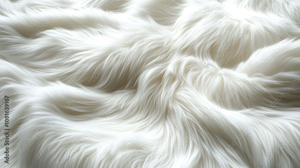 Abstract White Furry Texture with Gentle Waves Abstract White Furry Texture with Gentle Waves