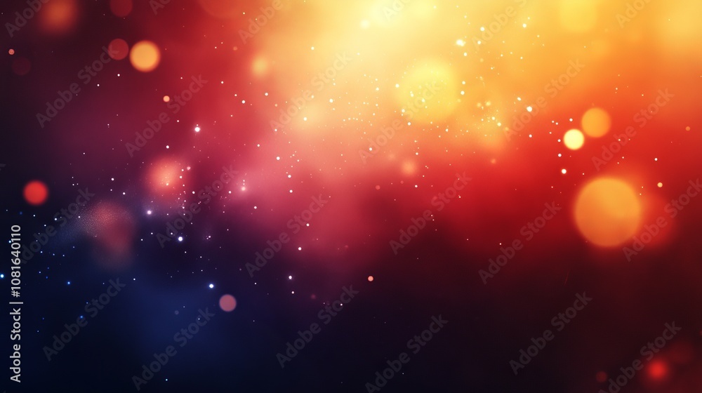 Naklejka premium Festive new year background with blurred golden lights creating a warm and magical glow, perfect for celebrating the holiday season and adding elegance to party invitations or festive digital designs